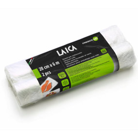 LAICA Vacuum Sealer Bags, 2 Pack, 28x600 cm, for Food Storage, Sous Vide Cooking