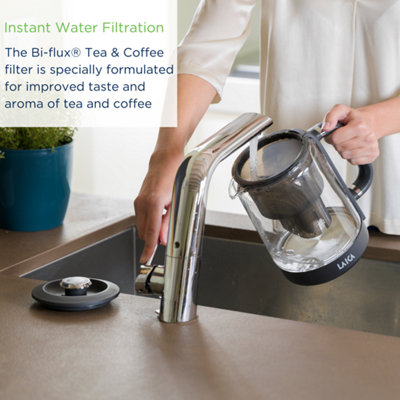 Laica Water Filter Kettle 1L 7 Temp Settings with Warm Function Black