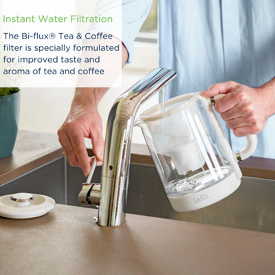 Laica Water Filter Kettle 1L 7 Temp Settings with Warm Function White DIY at B Q