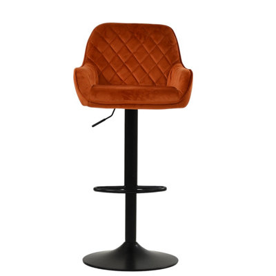 Lakeland Furniture Arnside Burnt Orange Velvet Black Adjustable Base ...