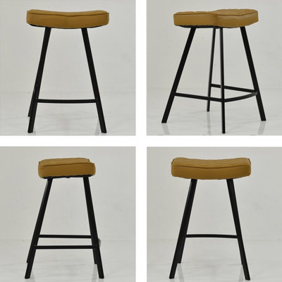 Lakeland Furniture Harper Light Tan Brown Faux Leather Black Fixed Leg ...