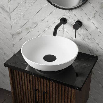 Lambert Stone Counter Top Round Basin 400 - Matt White