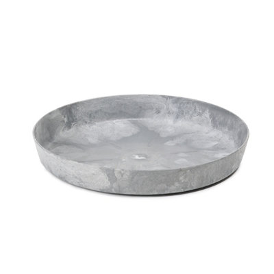 Lamela™ Aura Light Grey Concrete Plant Pot, Stone Effect Resin Indoor and Outdoor Planter D35 H36.8cm