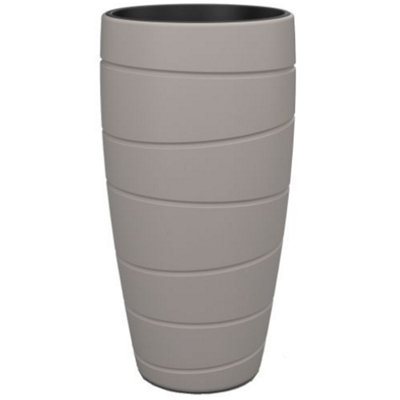 Lamela™ Passa Large Vase, Taupe Beige Tall Planter With Removable Liner D40 H78cm