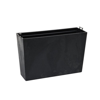 Lamela™ Werbena Black Concrete Rectangular Trough Plant Pot, Stone Effect Resin Indoor and Outdoor Planter L56.1 W19 H36.3