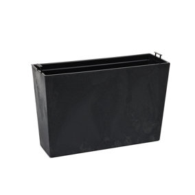 Lamela™ Werbena Black Concrete Rectangular Trough Plant Pot, Stone Effect Resin Indoor and Outdoor Planter L56.1 W19 H36.3