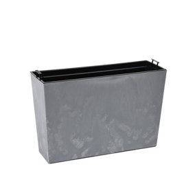 Lamela™ Werbena Light Grey Concrete Rectangular Trough Plant Pot, Stone Effect Resin Indoor and Outdoor Planter L56.1 W19 H36.2cm