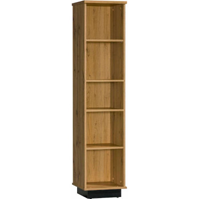 Lamelo LA10 Bookcase 40cm - Slim and Stylish, H1760mm W400mm D360mm in Oak Wotan & Black Matt