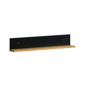 Lamelo LA12 Wall Shelf - Sleek Minimalist Design, H180mm W900mm D180mm in Oak Wotan & Black Matt