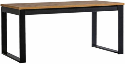 Lamelo LA14 Extendable Dining Table - Elegant and Versatile, H770mm W1600-2400mm D900mm in Oak Wotan & Black Matt