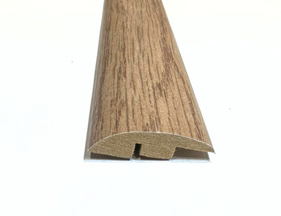 Laminate Wood Flooring MDF Ramp Edge Threshold Trim 2.4m Length Strip - New York Oak