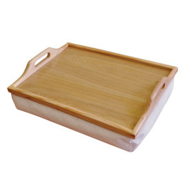 Laminated Wooden Lap Tray with Built in Cushion - 80 x 400 x 302mm - Easy Clean