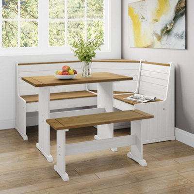 Corner kitchen table with deals storage bench