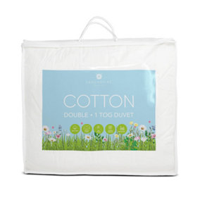 Lancashire Textiles 1tog Cotton Double Duvet Anti-Allergic Lightweight Blanket for Deep and Comfortable Sleep- 200 X 200cm