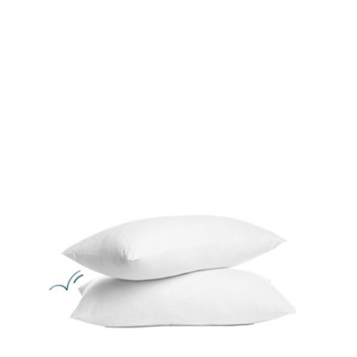 Lancashire Textiles 2 Pack Luxury Super Bounce Pillow Pair Made in Britain Soft/Medium Support Non-allergenic Pillow Pair