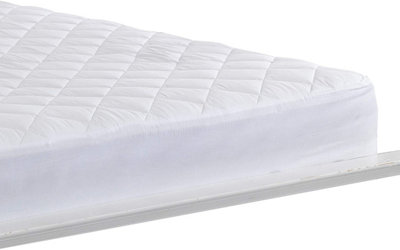 Lancashire Textiles 200 Thread Count 100% Cotton Mattress Protector with Deep Skirt - Single