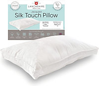 Lancashire Textiles 300 Thread Count Jacquard Cotton and Silk Blend Filling Box Pillow for Medium Support - Pillow Pair