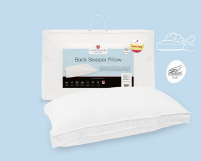 Lancashire Textiles Back Sleeper Pillow Hollowfibre Filling and 100