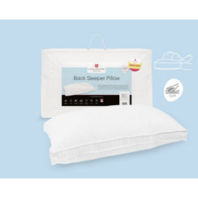 Lancashire Textiles Back Sleeper Pillow Hollowfibre Filling and 100% Cotton Casing Soft Support - Single Pillow