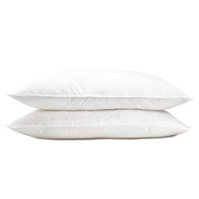Lancashire Textiles Duck Feather Cotton Cambric with Piped Edge Machine Washable Pillow Pair