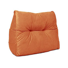 Lancashire Textiles Faux Suede Triangular Wedge Armchair Cushion for Ultimate Comfort in Burnt Orange 20 x 50 x 60cm