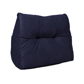Lancashire Textiles Faux Suede Triangular Wedge Armchair Cushion for Ultimate Comfort in Navy Blue 20 x 50 x 60cm