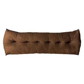 Lancashire Textiles Faux Suede Triangular Wedge Double Bed Headboard Cushion for Ultimate Comfort in Brown 20 x 50 x 135cm