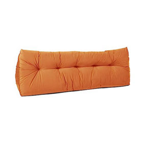 Lancashire Textiles Faux Suede Triangular Wedge Double Bed Headboard Cushion for Ultimate Comfort in  Orange 20 x 50 x 135cm