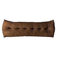 Lancashire Textiles Faux Suede Triangular Wedge King Bed Headboard Cushion for Ultimate Comfort in Brown 20 x 50 x 150cm