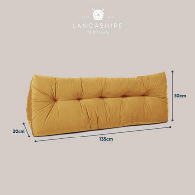 Lancashire Textiles Faux Suede Triangular Wedge King Bed Headboard Cushion for Ultimate Comfort in Orange 20 x 50 x 150cm