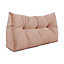 Lancashire Textiles Faux Suede Triangular Wedge Single Bed Headboard Cushion for Ultimate Comfort in Rose Gold 20 x 50 x 90cm