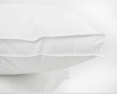 Lancashire Textiles Front Sleeper Pillow Hollowfibre Filling and 100% Cotton Casing Soft/Medium Support - Pillow Pair
