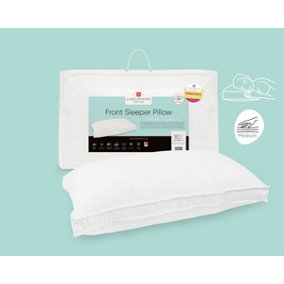 Lancashire Textiles Front Sleeper Pillow Hollowfibre Filling and 100% Cotton Casing Soft/Medium Support - Single Pillow