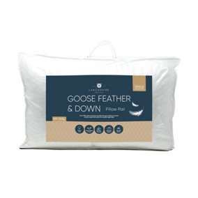Lancashire Textiles Goose Feather and Down Pillow Pair