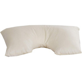Lancashire Textiles Inset Spine Align Orthopaedic Pillow for Neck and Shoulder Pain Hollowfibre Filling with Free White Pillowcase
