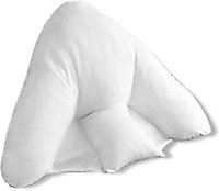 Lancashire Textiles Luxury Hollowfibre Filled Orthopaedic Back Support Pillow with White Pillowcase