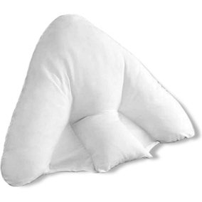 Lancashire Textiles Luxury Hollowfibre Filled Orthopaedic Back Support Pillow with White Pillowcase