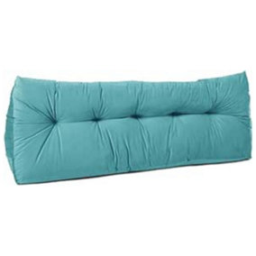 Lancashire Textiles Luxury Velvet Double Bed Triangular Wedge Bedroom Headboard Turquoise Cushion 20 x 50 x 135cm
