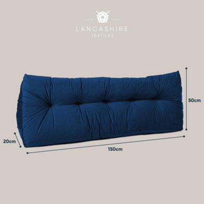 Lancashire Textiles Luxury Velvet Single Bed Triangular Wedge Bedroom Headboard Forest Green Cushion 20 x 50 x 90cm
