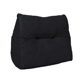 Lancashire Textiles Luxury Velvet Triangular Wedge Bedroom Armchair Black Cushion 20 x 50 x 60cm