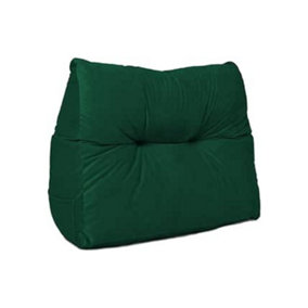 Lancashire Textiles Luxury Velvet Triangular Wedge Bedroom Armchair Forest Green Cushion 20 x 50 x 60cm