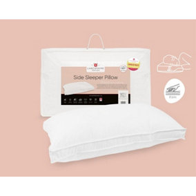 Lancashire Textiles Side Sleeper Pillow Hollowfibre Filling and 100% Cotton Casing Medium Support - Single Pillow