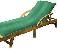 Lancashire Textiles Sun Lounger Topper Cushion with Elasticated Straps and Hollowfibre Filling - Green