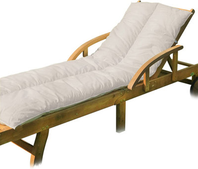 Lancashire Textiles Sun Lounger Topper Cushion with Elasticated Straps and Hollowfibre Filling - Grey