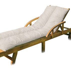 Lancashire Textiles Sun Lounger Topper Cushion with Elasticated Straps and Hollowfibre Filling - Grey