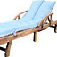 Lancashire Textiles Sun Lounger Topper Cushion with Elasticated Straps and Hollowfibre Filling - Sky Blue