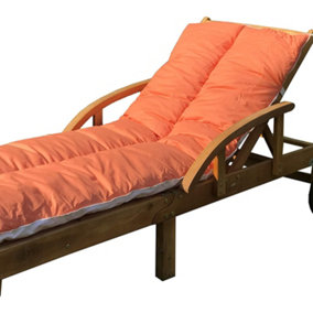 Lancashire Textiles Sun Lounger Topper Cushion with Elasticated Straps and Hollowfibre Filling - Soft Peach