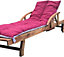 Lancashire Textiles Sun Lounger Topper Cushion with Elasticated Straps and Hollowfibre Filling - Wine
