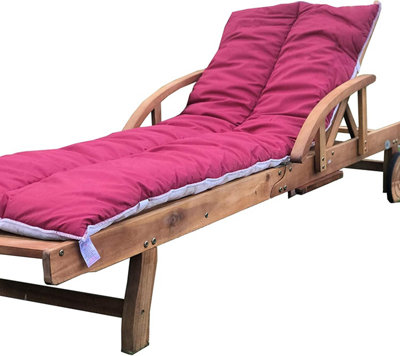 Lancashire Textiles Sun Lounger Topper Cushion with Elasticated Straps