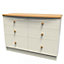 Lancaster 6 Drawer Wide Chest in Cream & Oak (Ready Assembled)